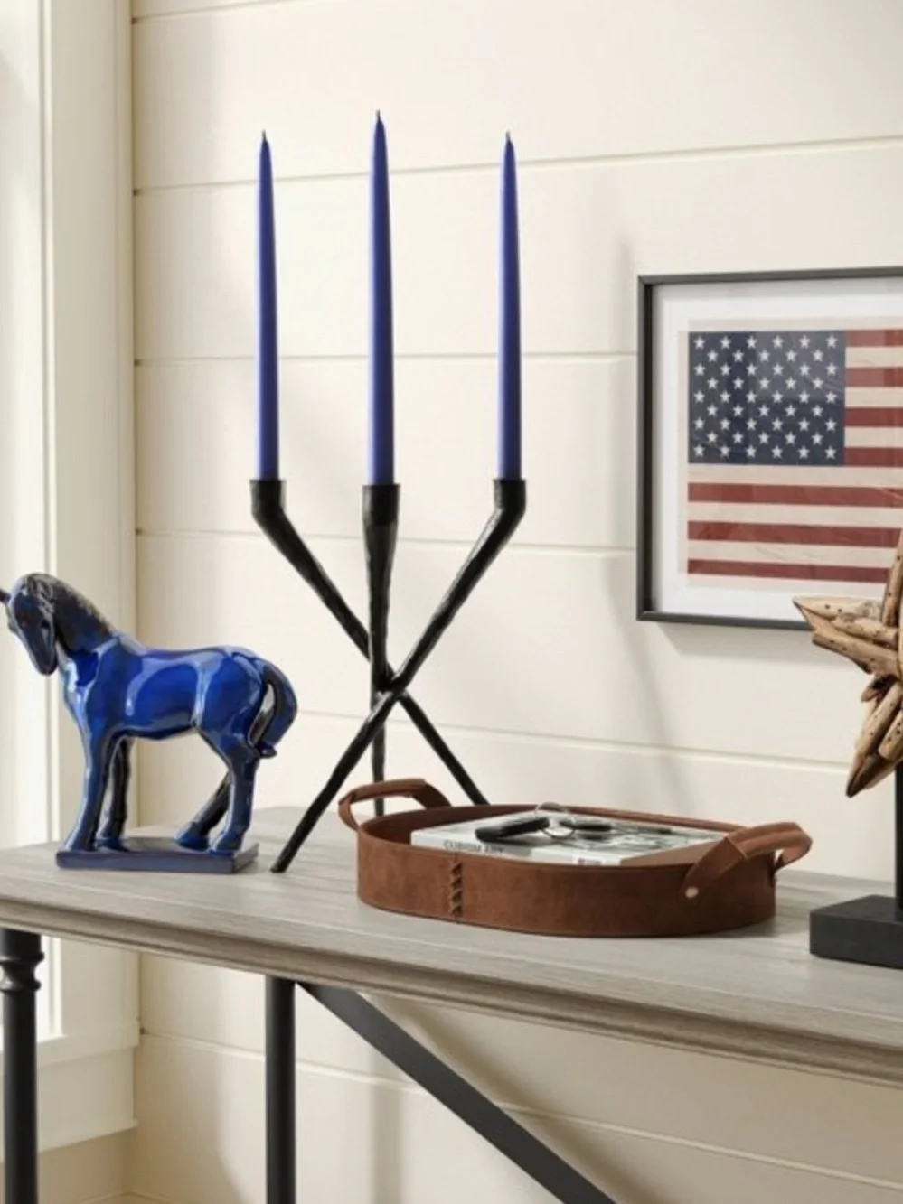 THRESHOLD NWT 3pc Metal Candelabra Holder -Black